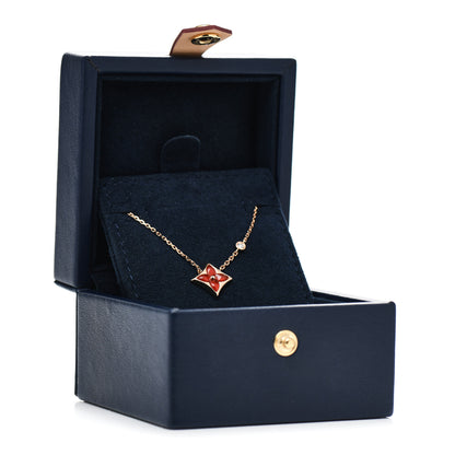 Louis Vuitton 18K Pink Gold Diamond Carnelian Color Blossom BB Star Pendant Necklace 5 of 5