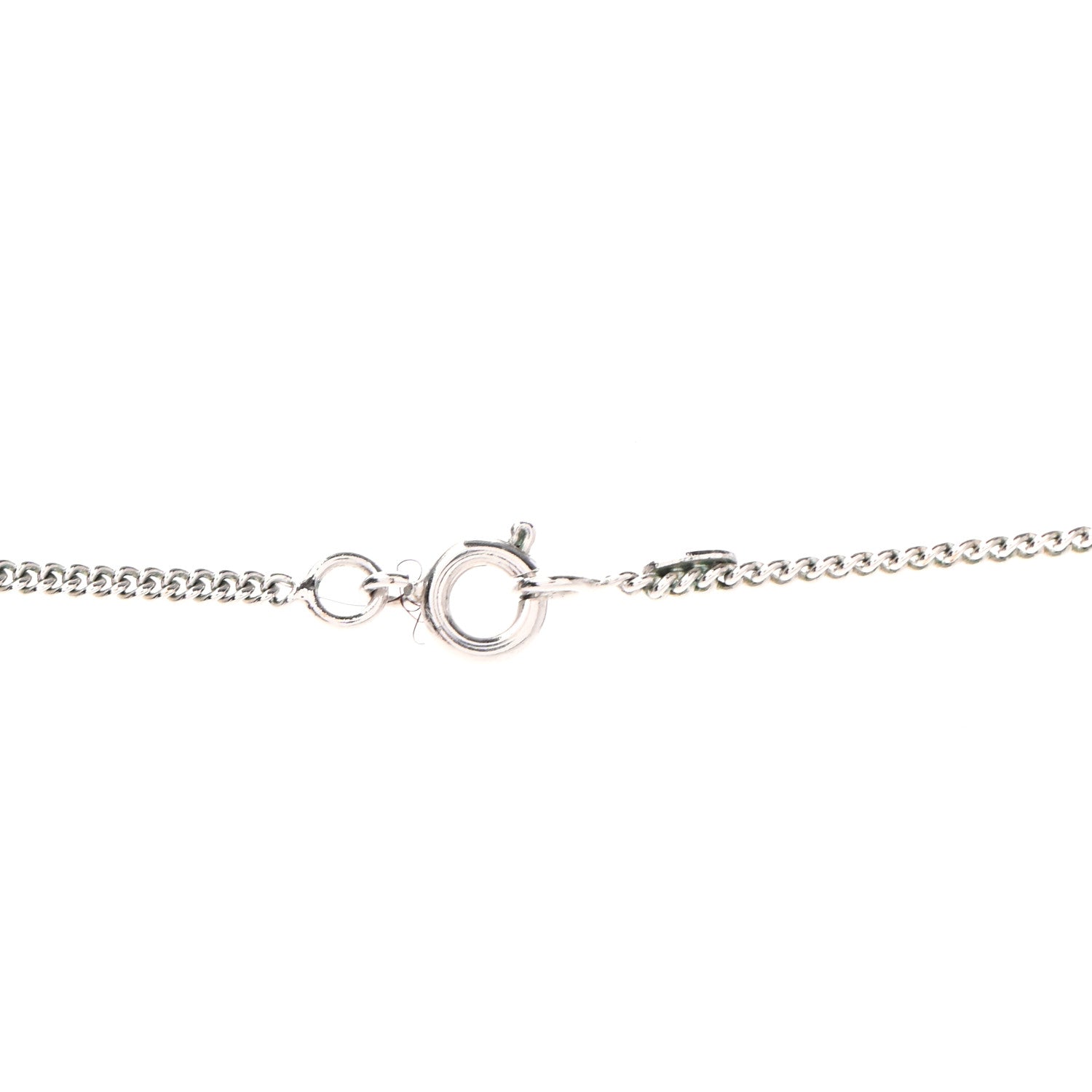 Chanel Enamel CC Necklace Silver Black 4 of 5