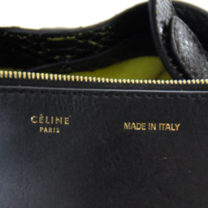 Celine Python Large Seau Drawstring Tote Black Yellow 6 of 6