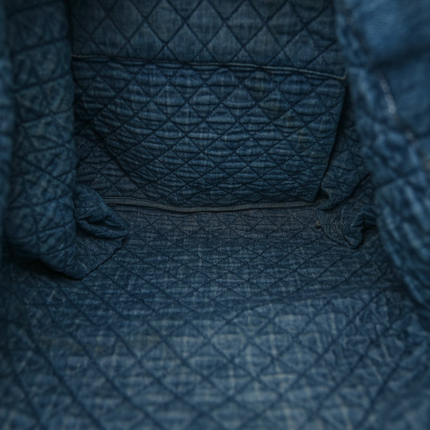 Chanel Denim Printed Shopping Bag Blue 5 of 10