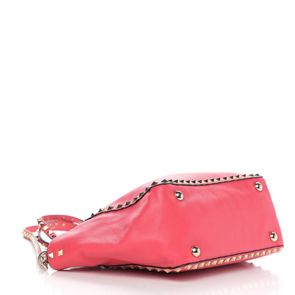 Valentino Garavani Vitello Small Rockstud Tote Raspberry 3 of 8