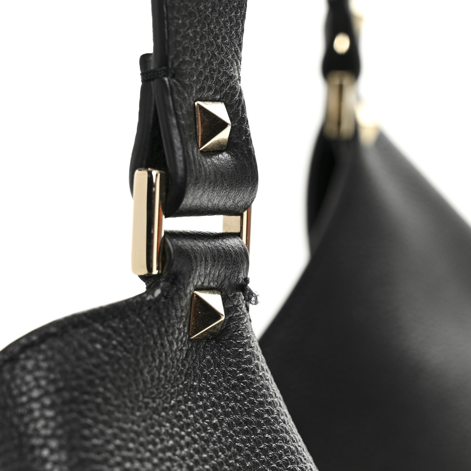 Valentino Garavani Grained Calfskin Small Rockstud Tote Black 10 of 10
