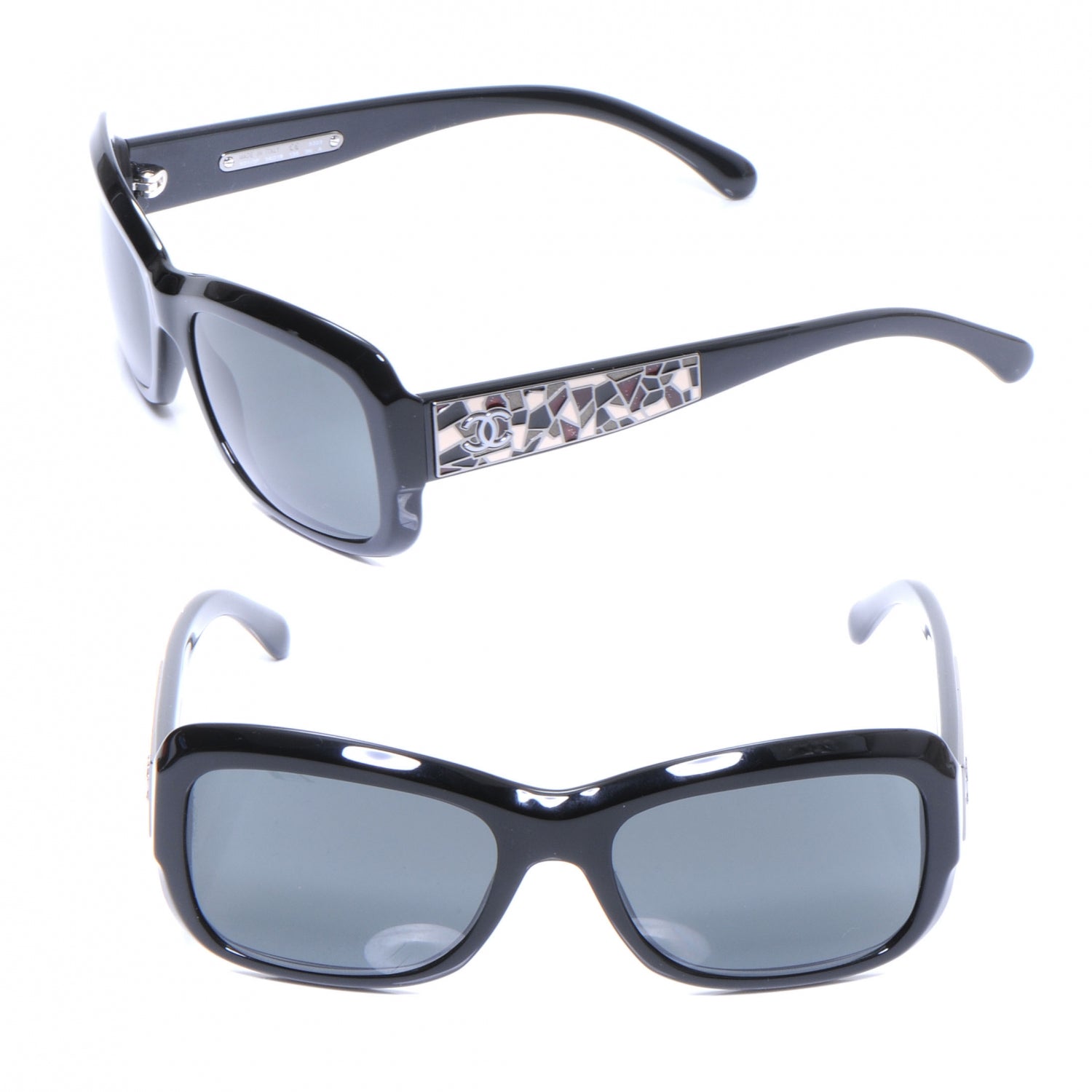 Chanel CC Mosaic Tile Wayfarer Sunglasses 5223 Black 1 of 4