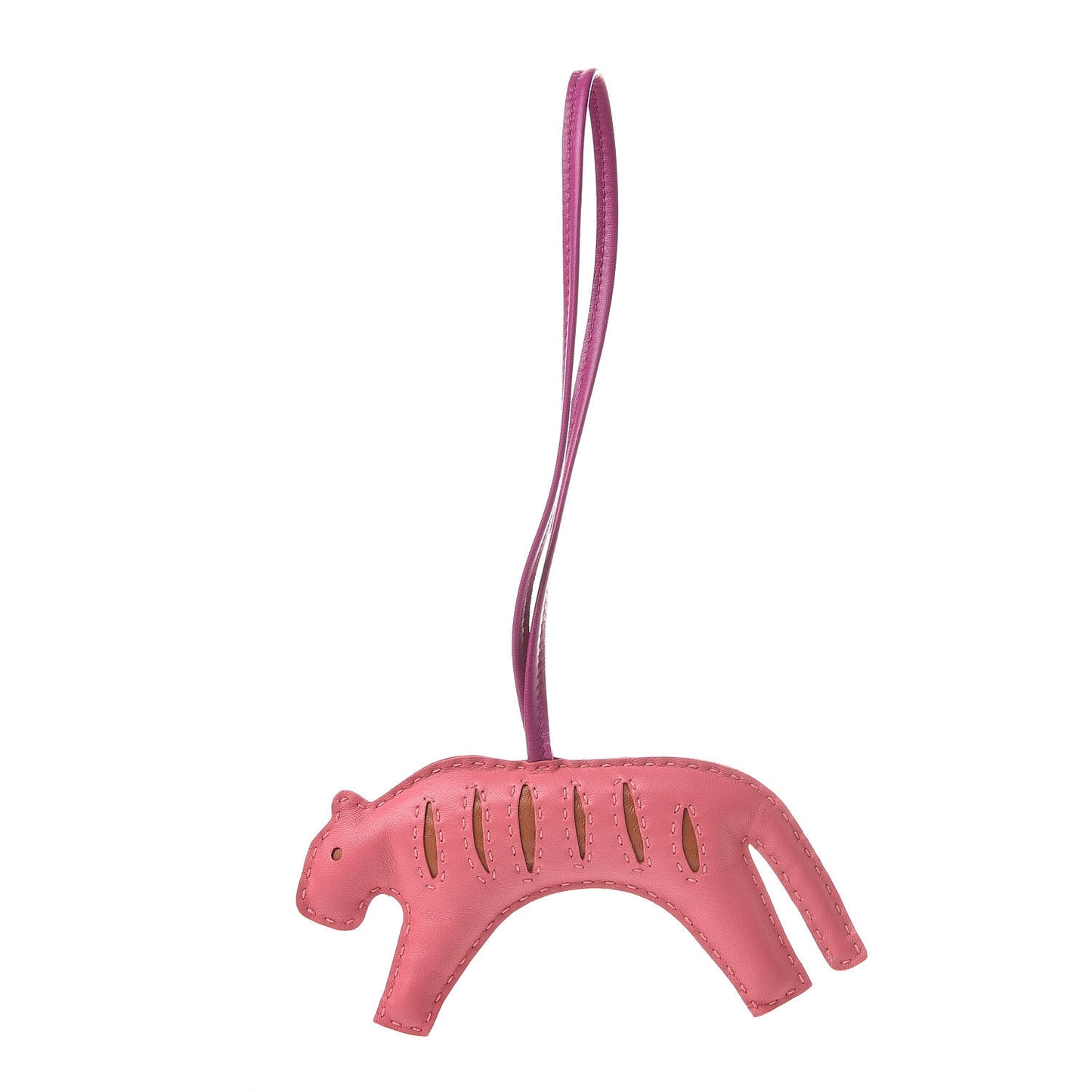 Milo Lambskin Rooroo Bag Charm Rose Azalea