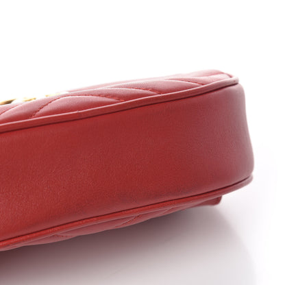 Gucci Calfskin Matelasse GG Marmont Belt Bag 85 34 Hibiscus Red 11 of 13