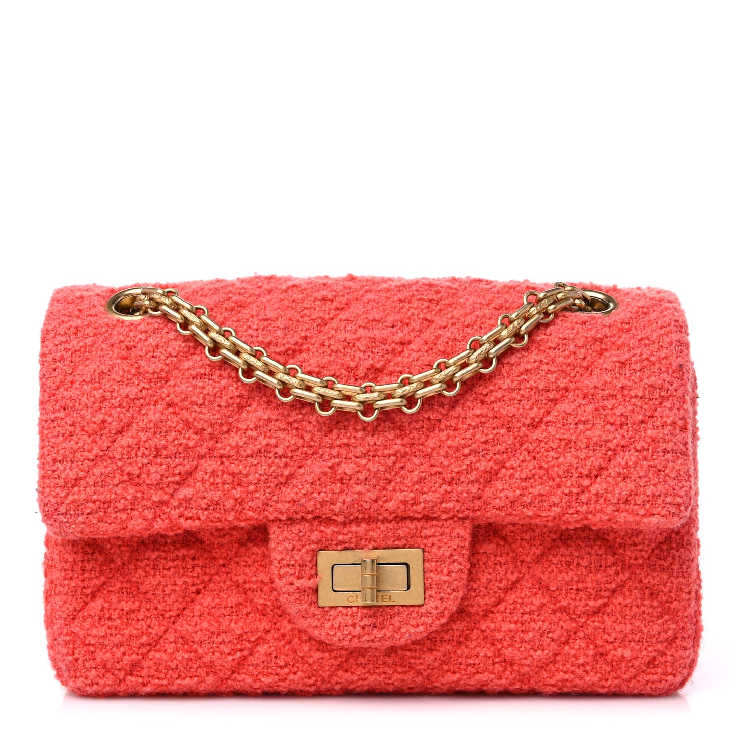 Tweed Quilted 2.55 Reissue Mini Flap Coral