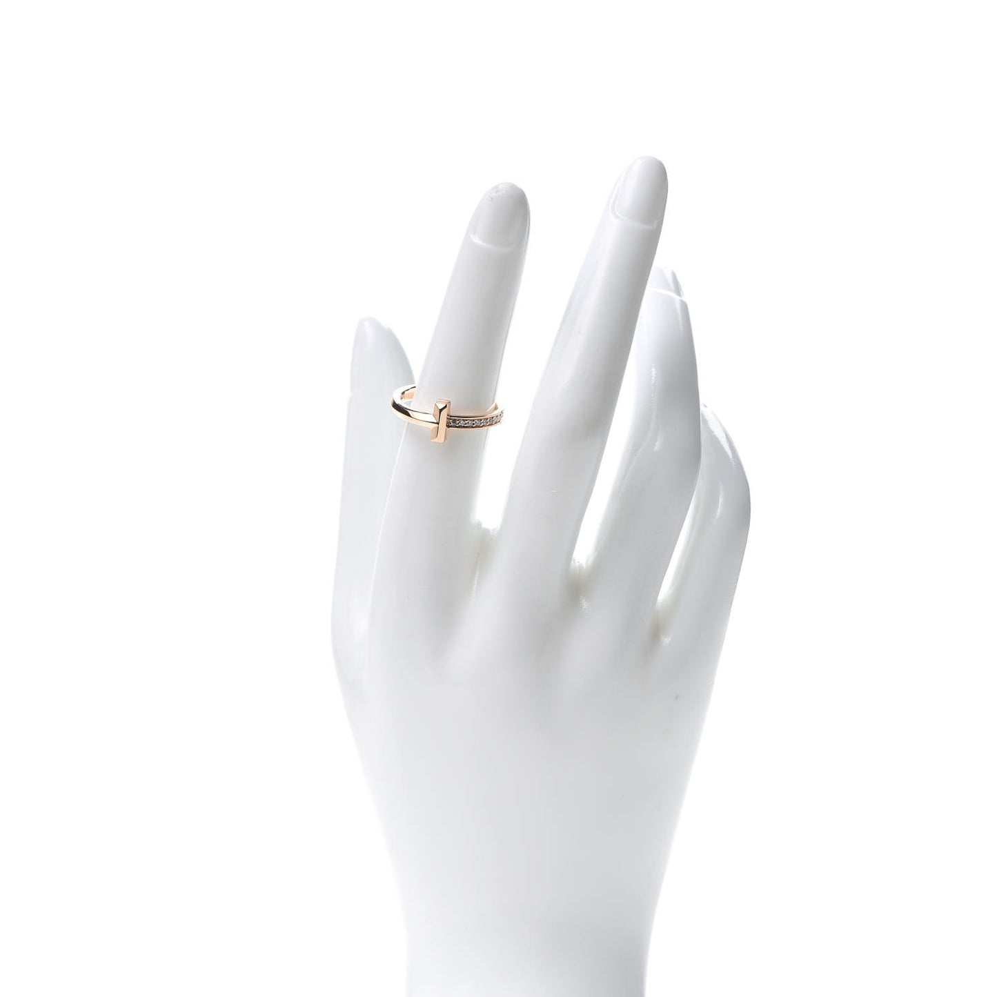 18K Rose Gold Diamond T T1 Ring 52 6