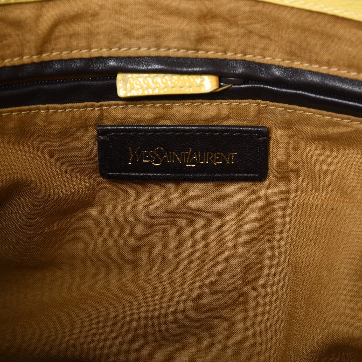 Saint Laurent Patent Belle de Jour Cabas Tote Yellow 6 of 16