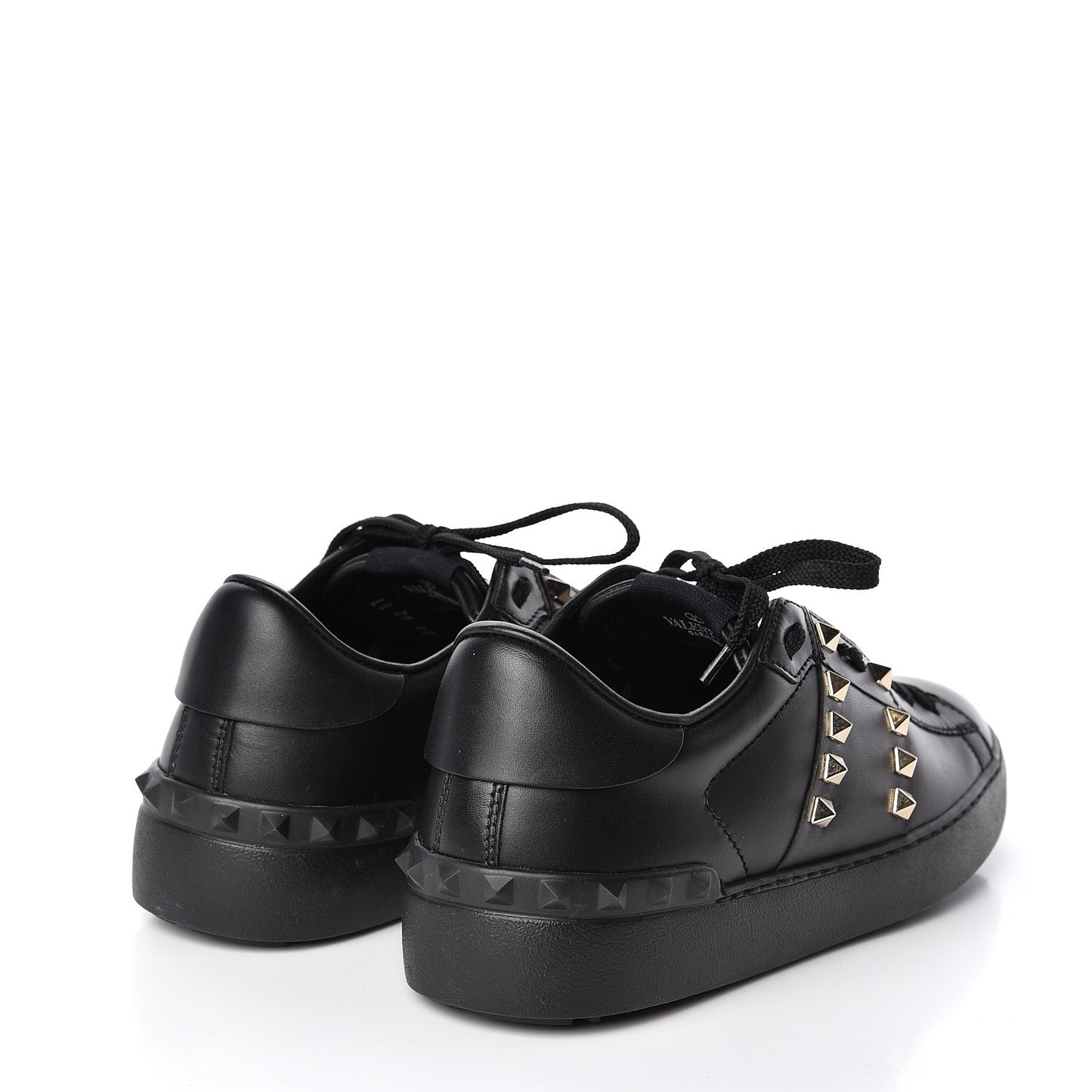 Calfskin Rockstud Untitled Open Sneakers size 37 Black