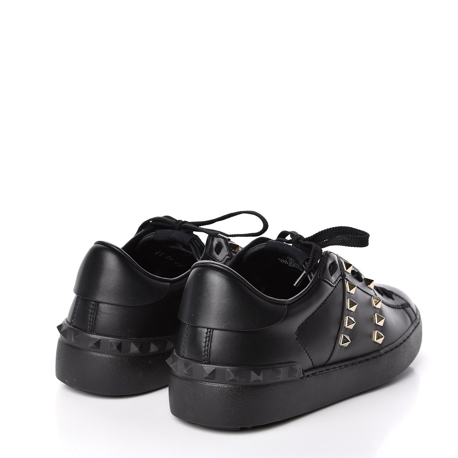 Valentino Garavani Calfskin Rockstud Untitled Open Sneakers size 37 Black 4 of 8