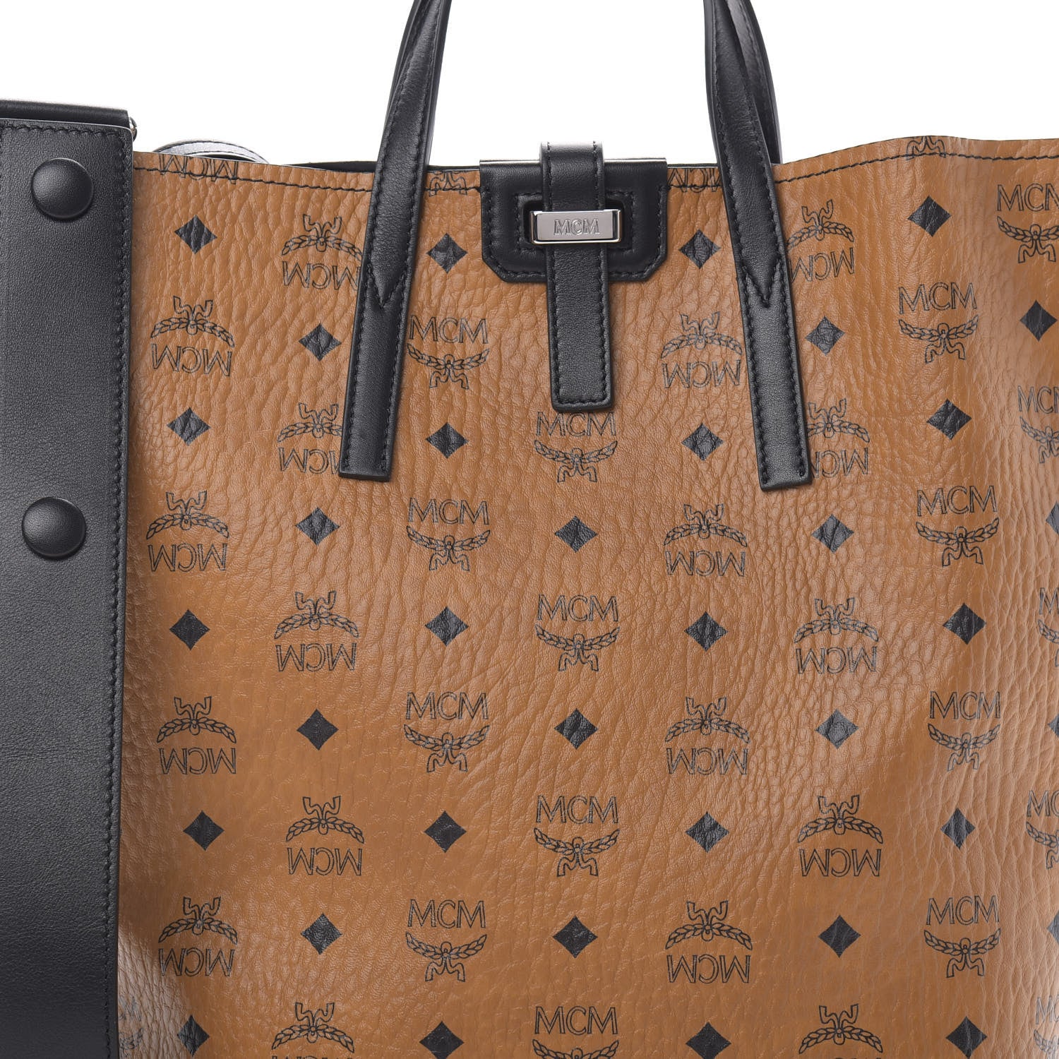 MCM Visetos Small Gunta Shopper Cognac Black 9 of 11