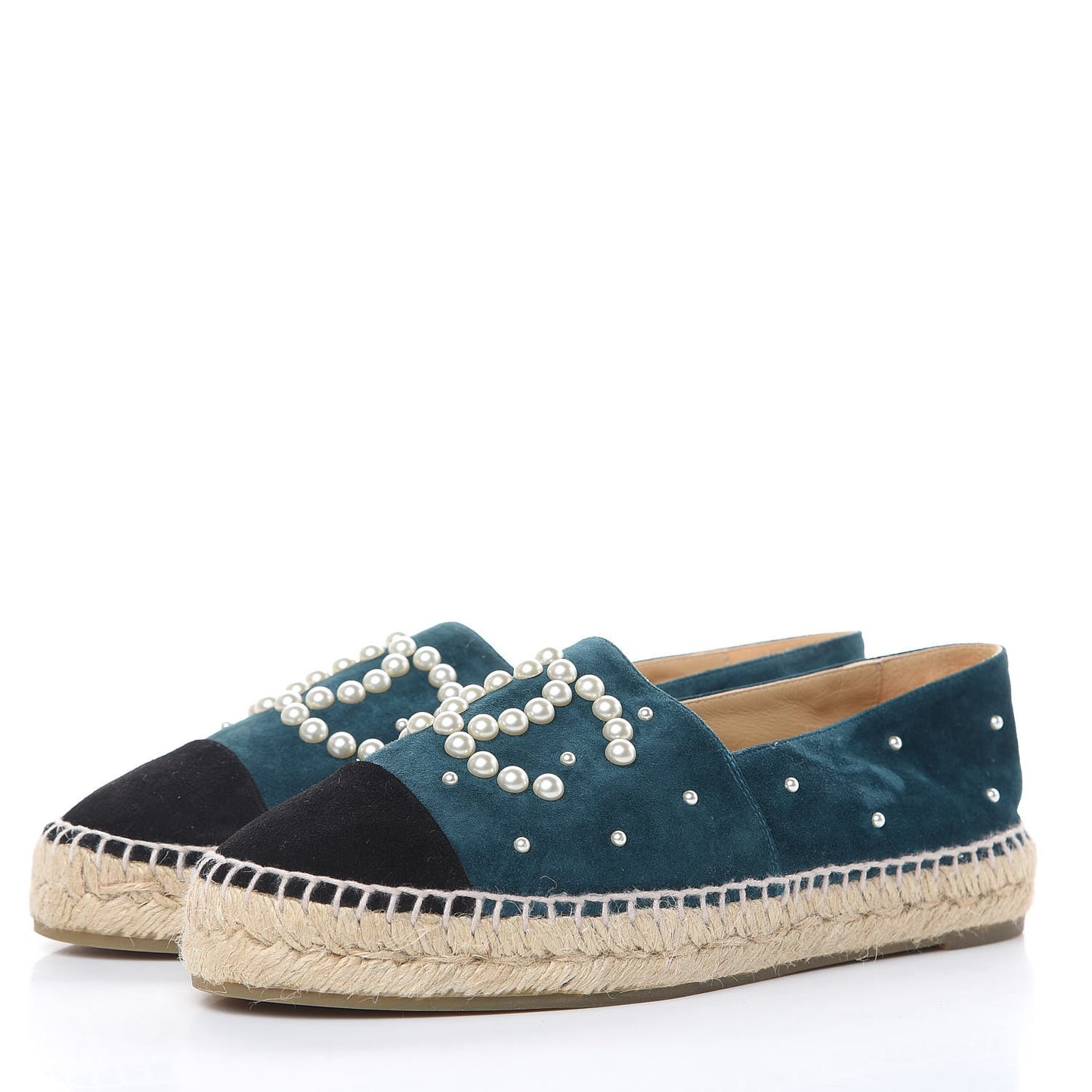 Suede Pearl CC Espadrilles 39 Teal