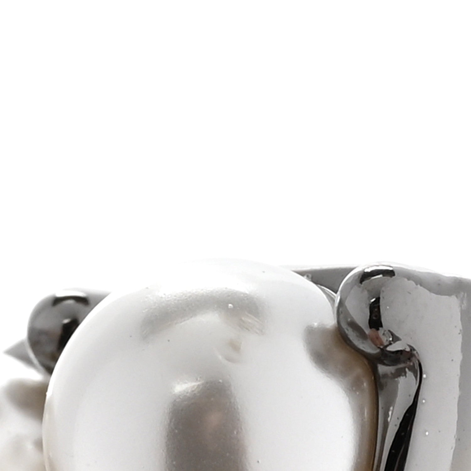 Chanel Pearl Crystal CC Brooch Ruthenium 5 of 5