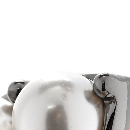 Chanel Pearl Crystal CC Brooch Ruthenium 5 of 5