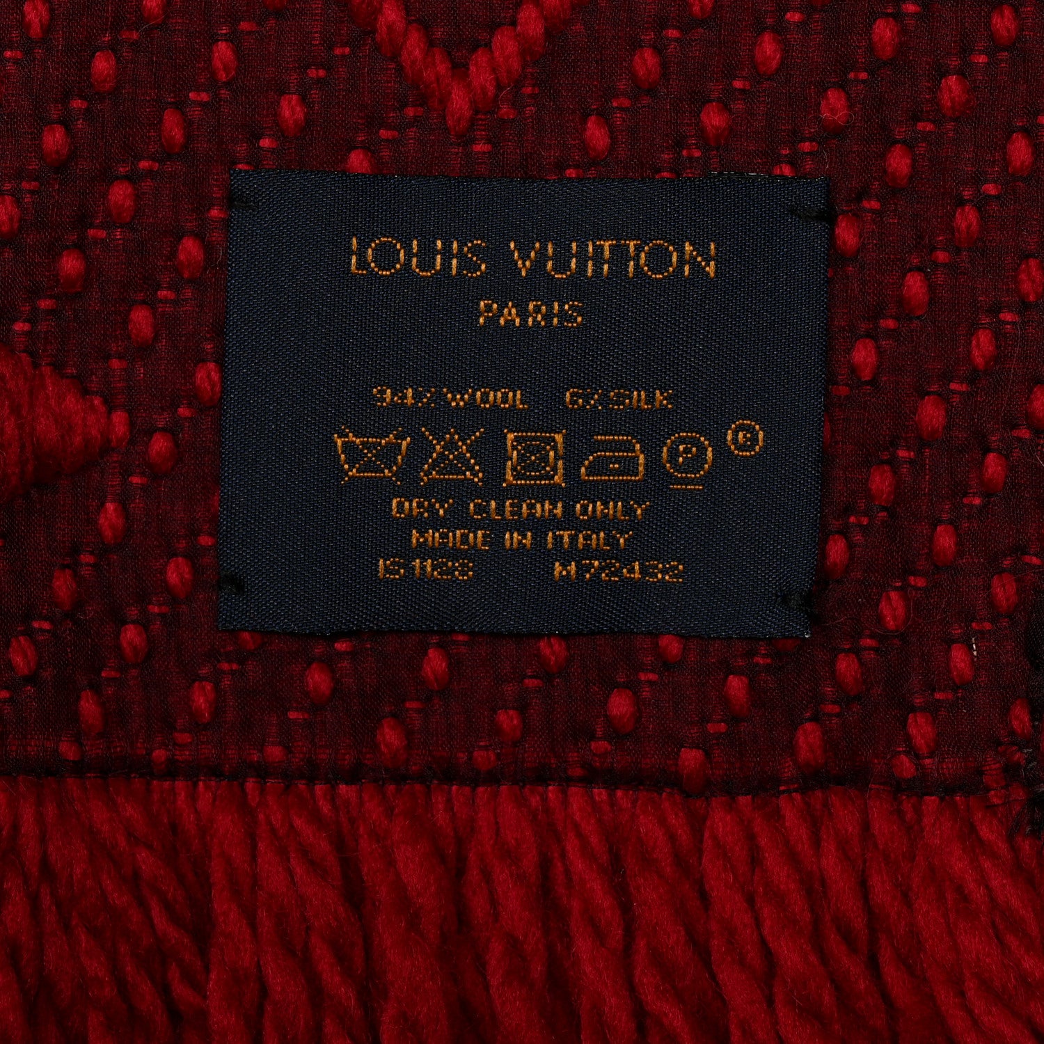 Louis Vuitton Wool Silk Logomania Scarf Rubis 5 of 5