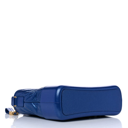 Chanel Metallic Aged Chevron Quilted Medium Gabrielle Hobo Blue 3 of 9