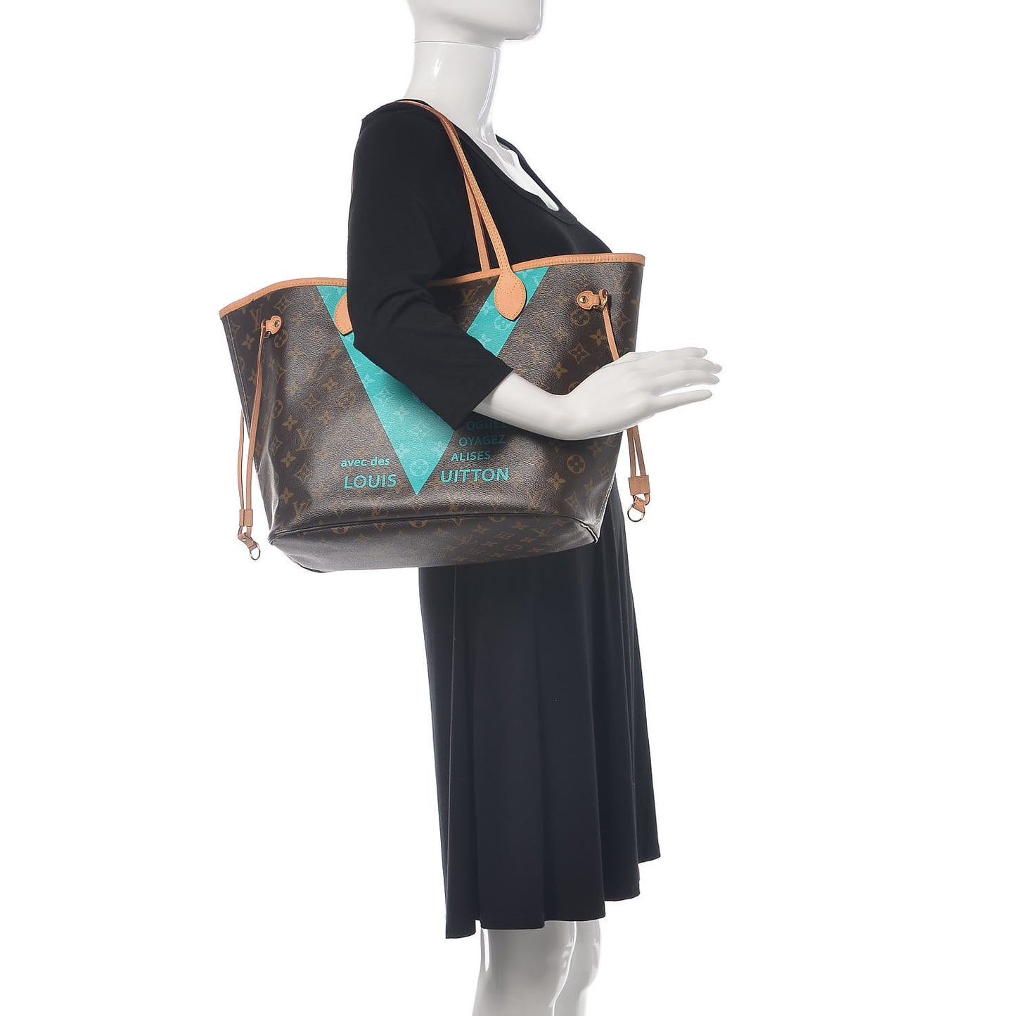Monogram V Neverfull MM Turquoise