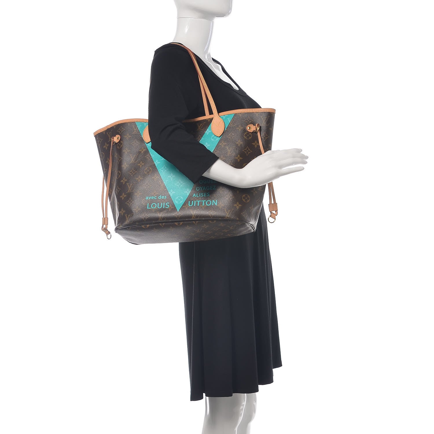 Louis Vuitton Monogram V Neverfull MM Turquoise 2 of 12