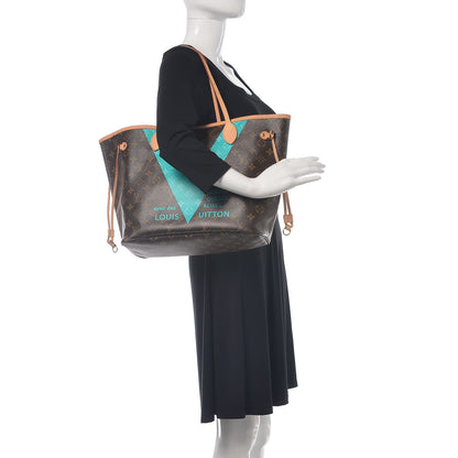 Louis Vuitton Monogram V Neverfull MM Turquoise 2 of 12