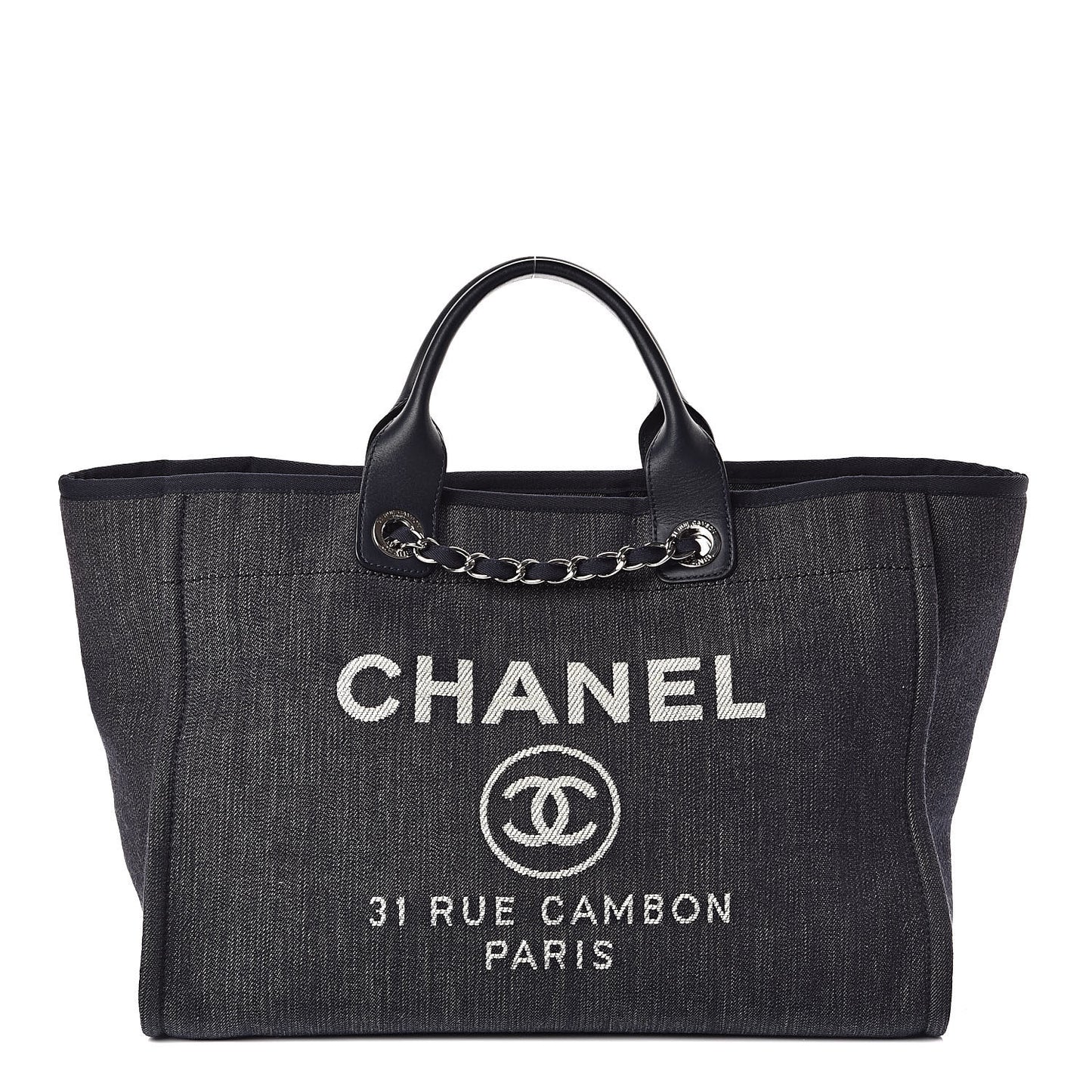 Denim Large Deauville Tote Dark Blue