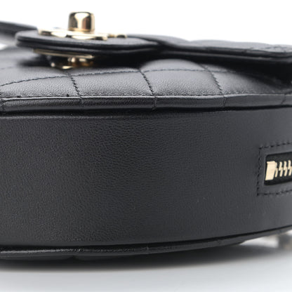 Chanel Lambskin Quilted CC In Love Heart Clutch With Chain Black 10 of 11