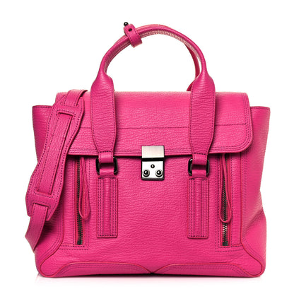 3.1 Phillip Lim Textured Calfskin Medium Pashli Satchel Bright Fuchsia 1 of 12