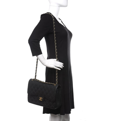 Chanel Caviar Quilted Jumbo Double Flap Black 2 of 11