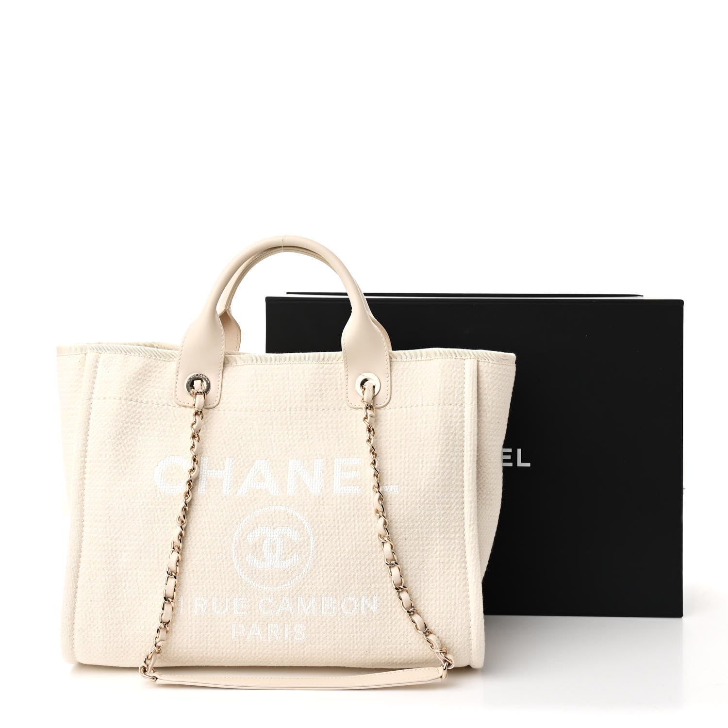 Chanel Canvas Small Deauville Tote Beige 13 of 13