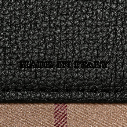Burberry Grainy Calfskin Haymarket Check Small Reversible Tote Black 6 of 8
