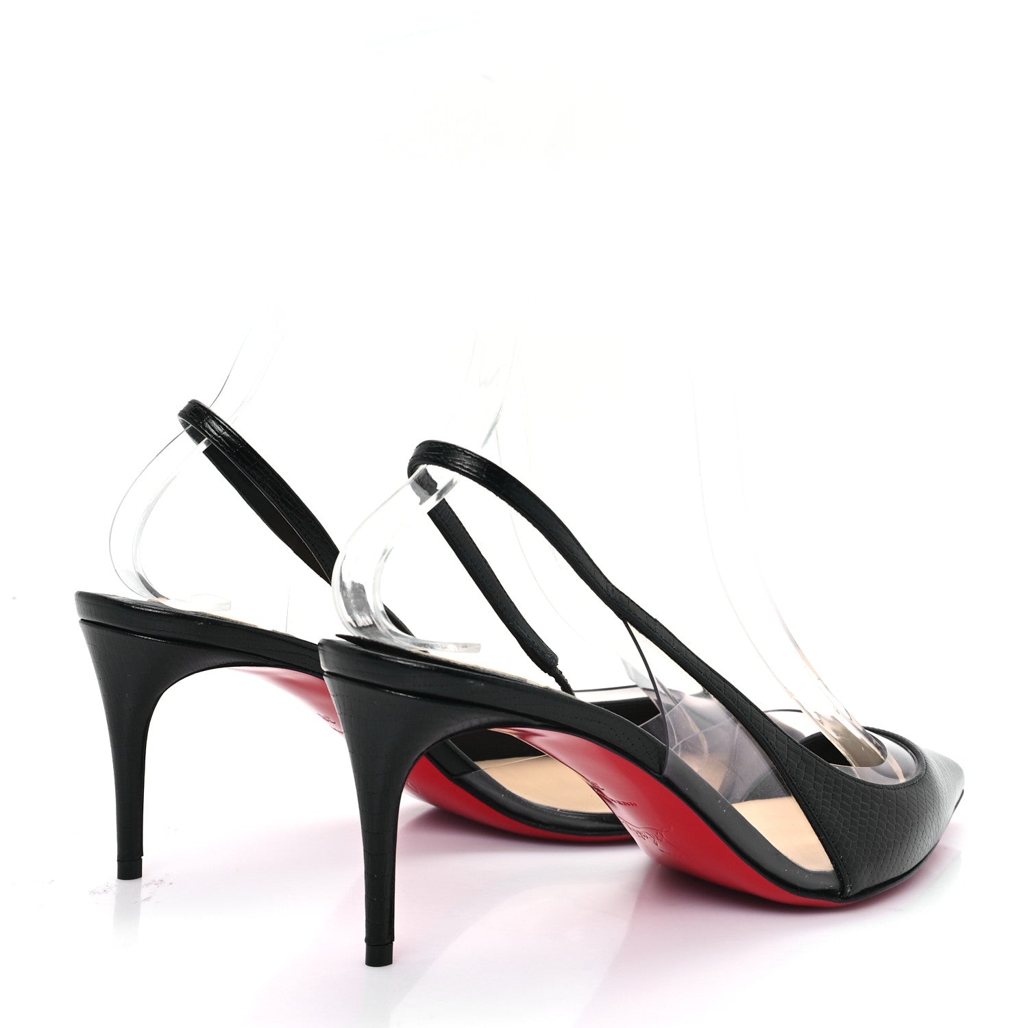 Christian Louboutin Calf Zarli PVC Optisexy 70 Pumps 38 Black 5 of 8