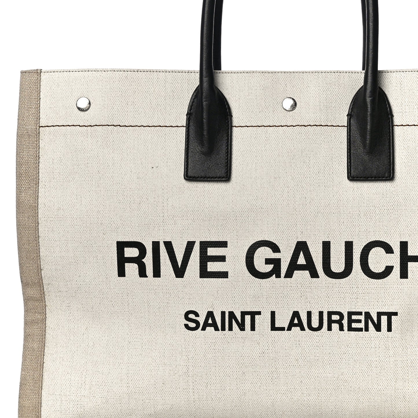 Linen Calfskin Rive Gauche Tote Optic White