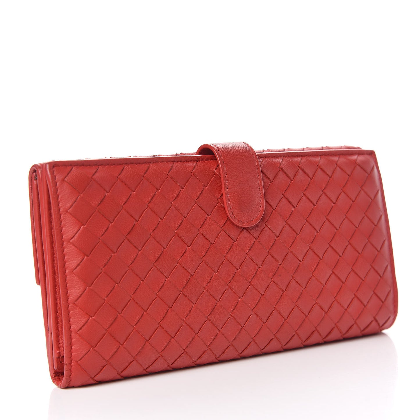 Nappa Intrecciato Continental Wallet Red