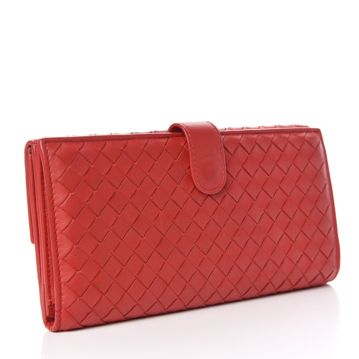 Bottega Veneta Nappa Intrecciato Continental Wallet Red 3 of 11