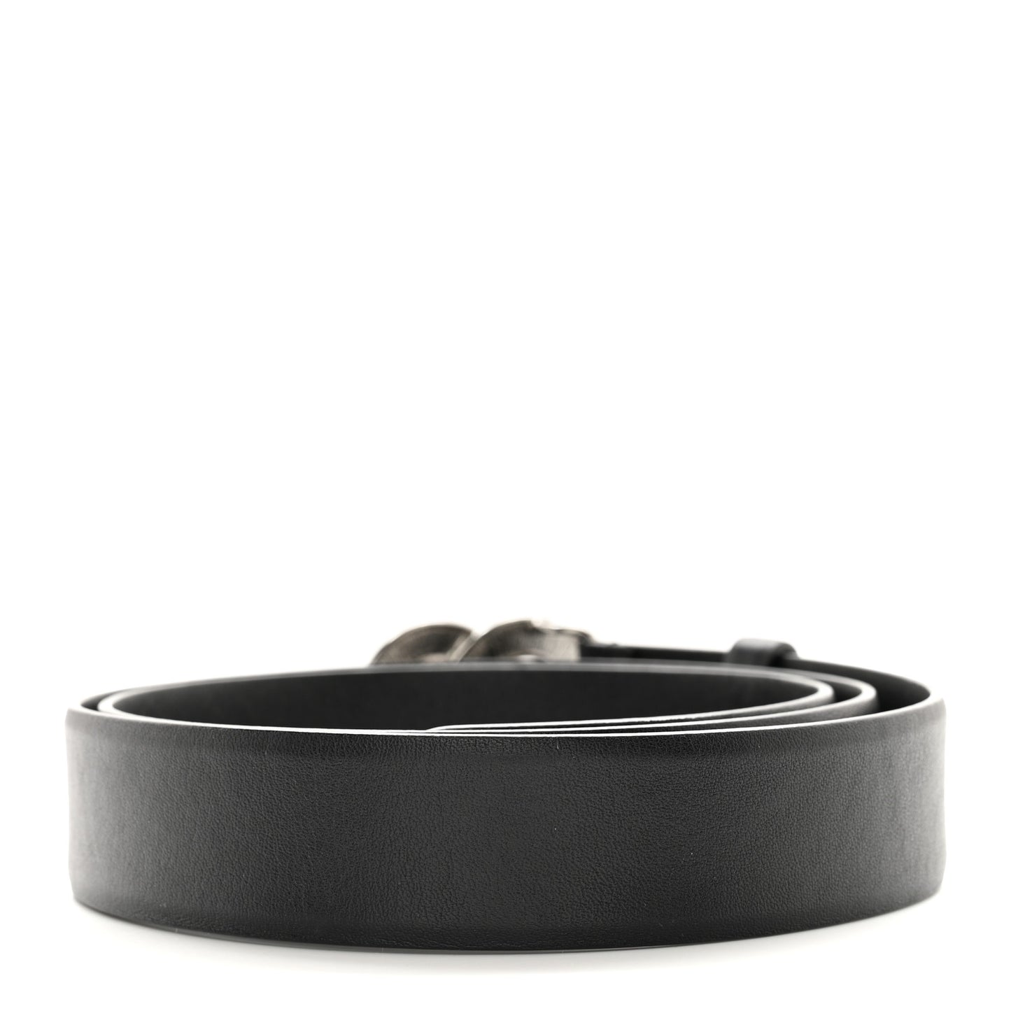Calfskin Pearl Crystal CC Belt 90 36 Black