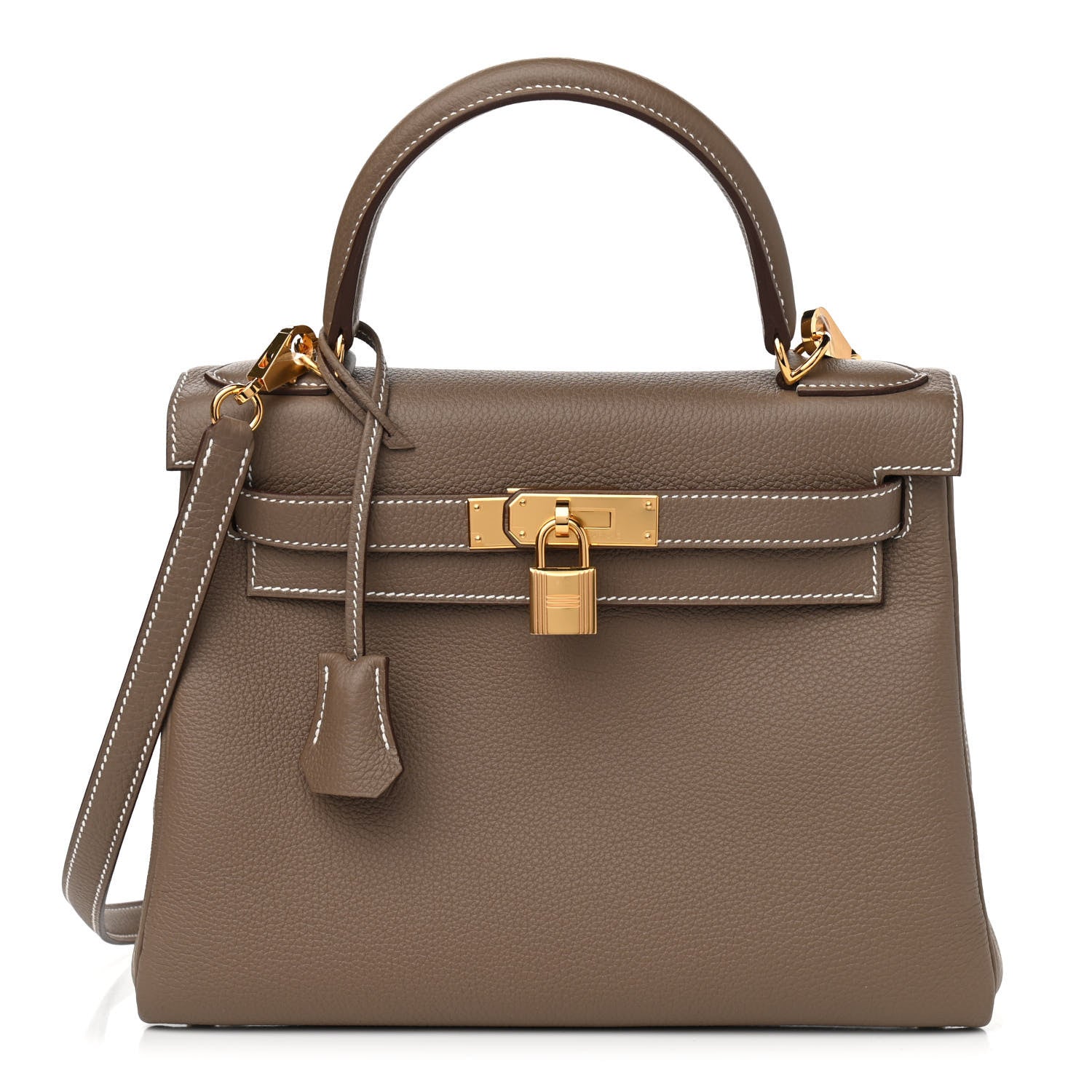 Hermes Togo Kelly Retourne 28 Etoupe 1 of 11