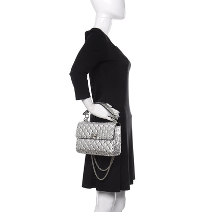 Valentino Garavani Metallic Nappa Medium Rockstud Spike Shoulder Bag Silver 3 of 10