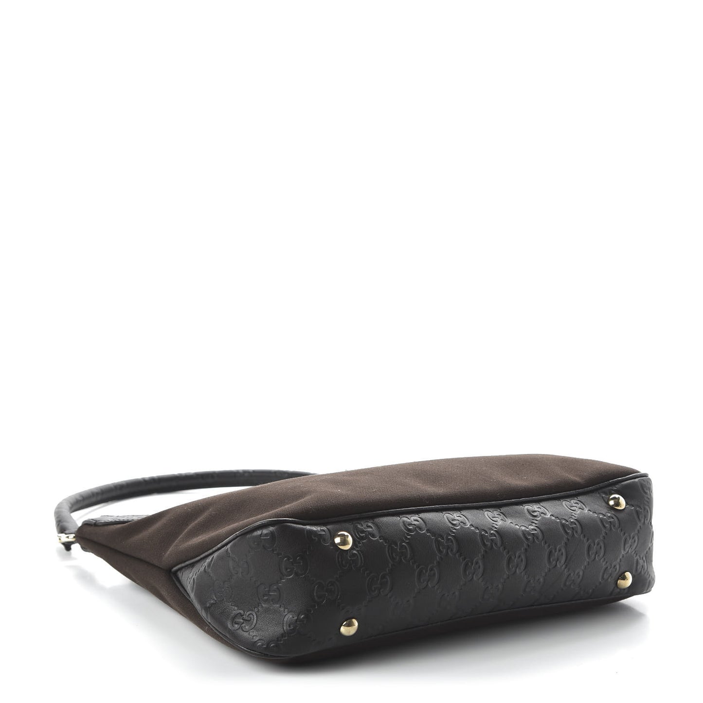 Guccissima Trim Canvas Hobo Dark Brown