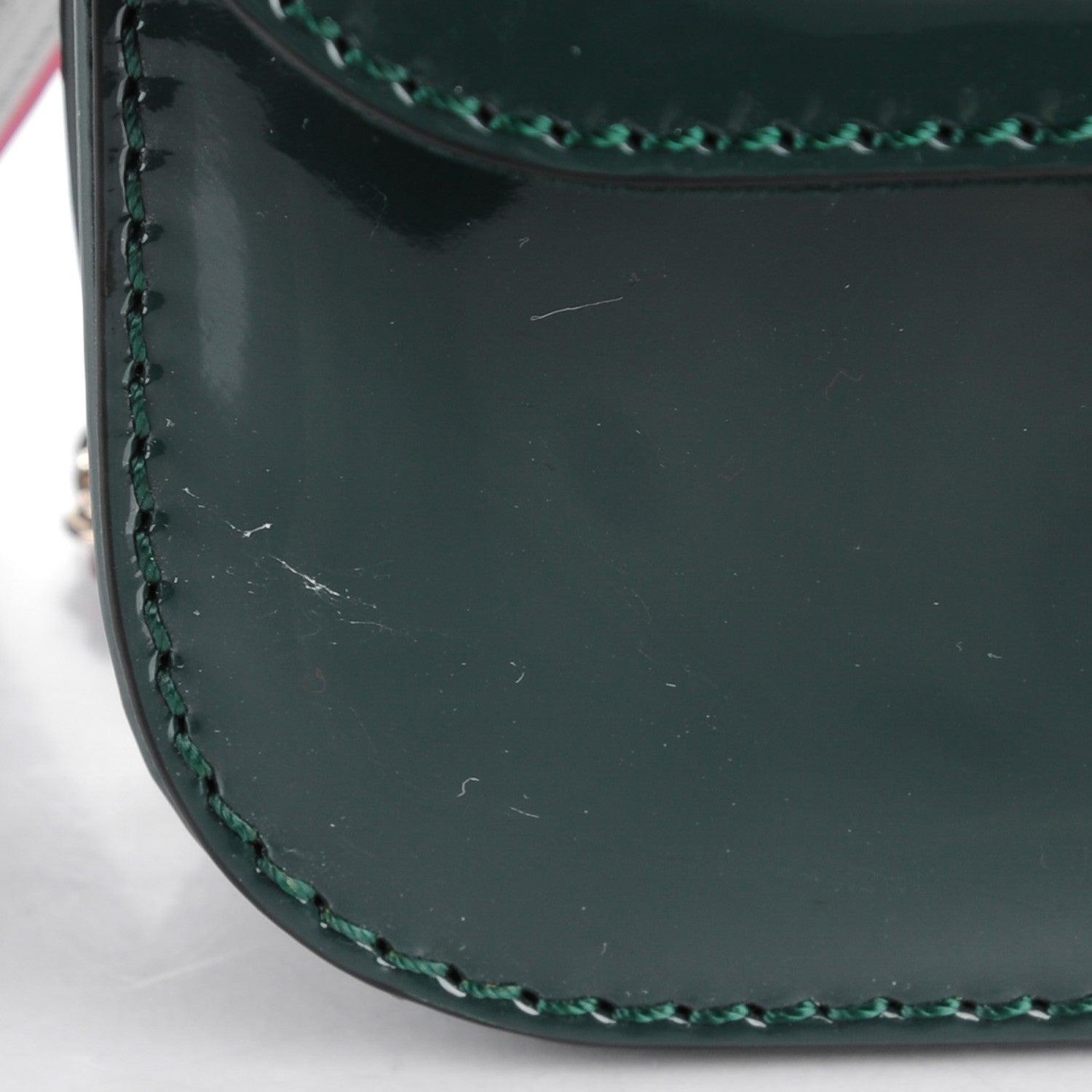 Valentino Garavani Patent Monochrome Mini Glam Lock Rockstud Flap Dark Green 6 of 8