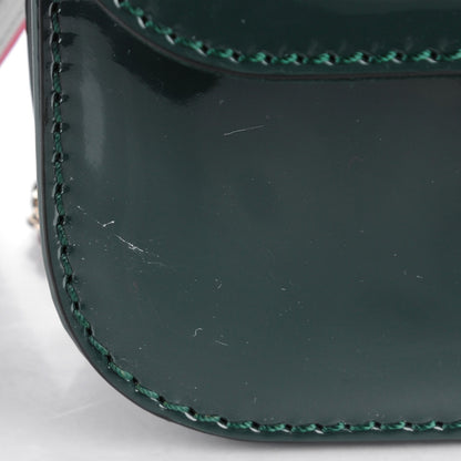 Valentino Garavani Patent Monochrome Mini Glam Lock Rockstud Flap Dark Green 6 of 8