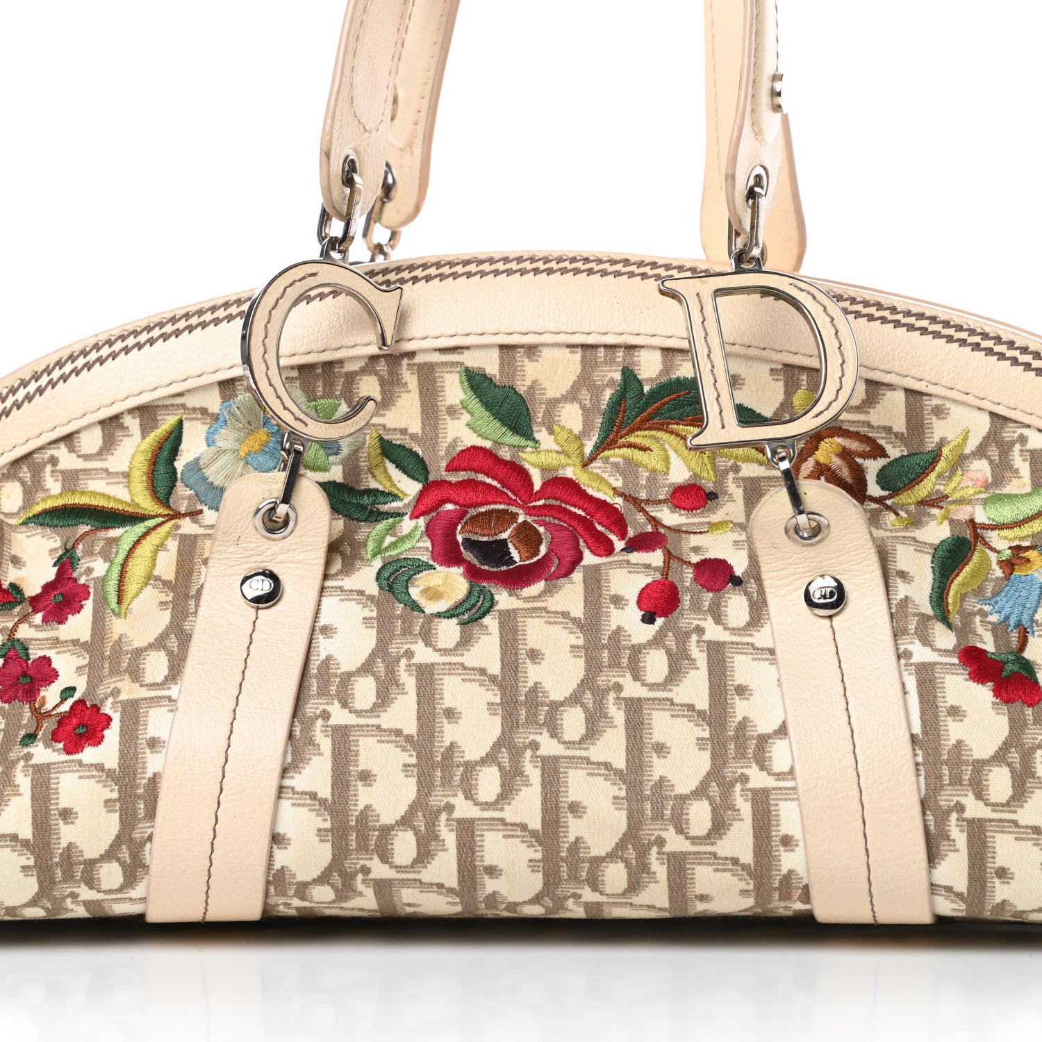 Christian Dior Monogram Vintage Flowers Bowler Beige 8 of 20