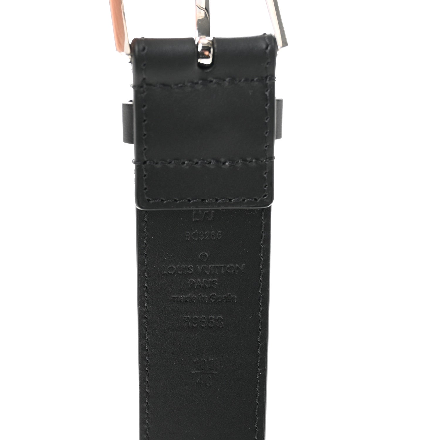 Louis Vuitton Calfskin Vendome 35mm Uniform Belt 100 40 Black 3 of 5
