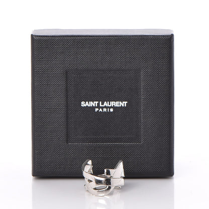 Saint Laurent Palladium Monogram Cassandre Ring 7 Silver 5 of 5