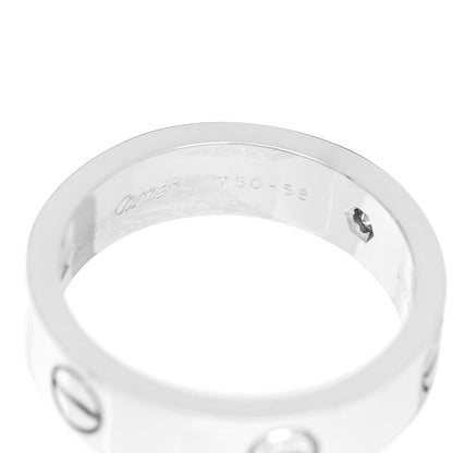 Cartier 18K White Gold 3 Diamond 5.5mm LOVE Ring 58 8.5 4 of 6