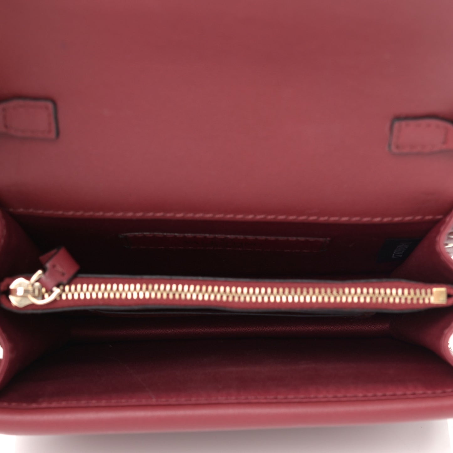 Calfskin Rockstud Wallet on Chain Camelia