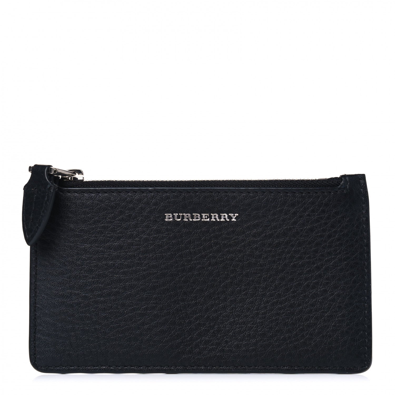 Burberry Grainy Calfskin Zip Card Case Black Dark Bottle Green 1 of 4