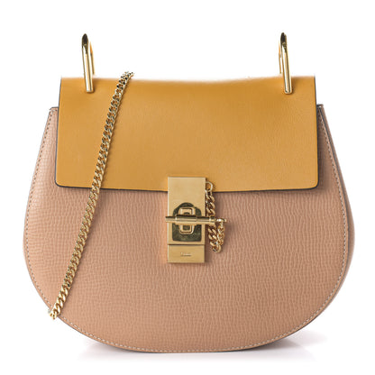 Chloe Grained Calfskin Lambskin Bi-Color Drew Shoulder Bag Wet Sand Sunflower 1 of 9