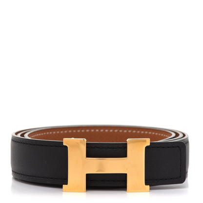 Hermes Swift Epsom 24mm Mini Constance H Belt 80 Black Gold 1 of 6