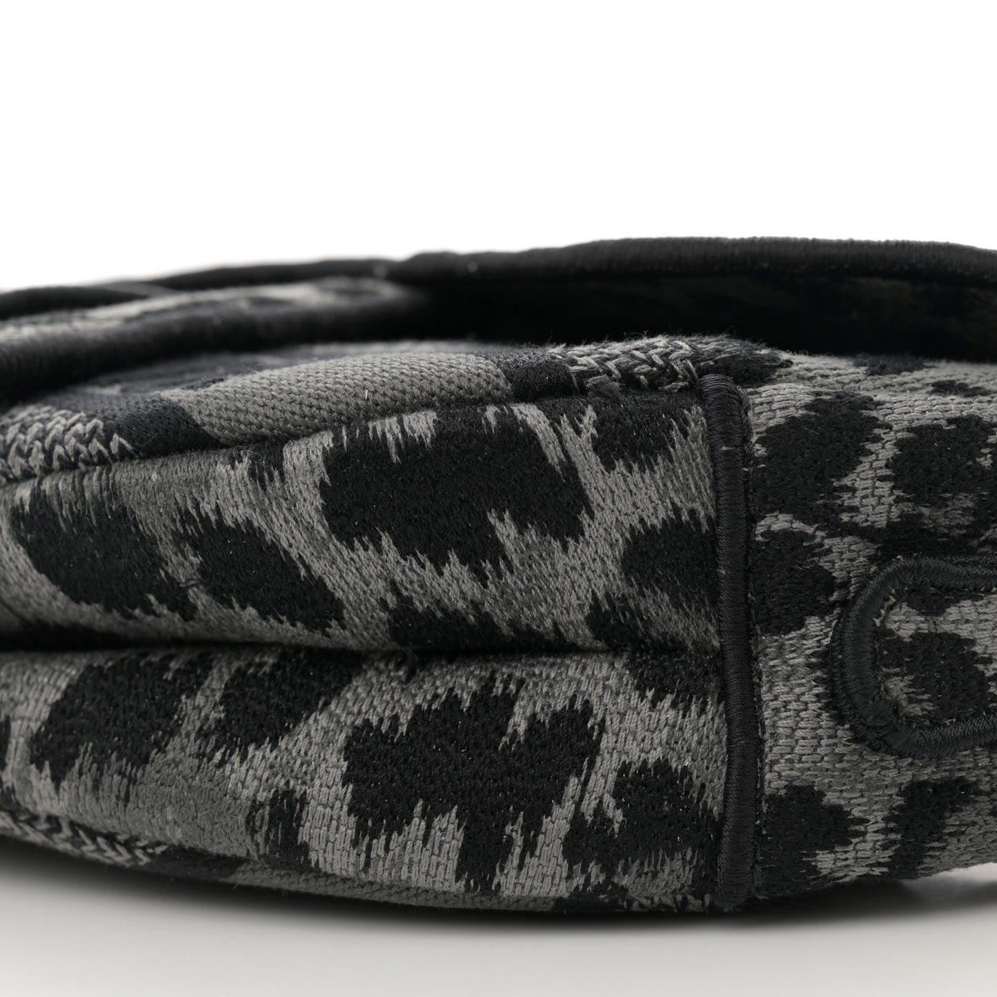 Canvas Mizza Embroidered Saddle Bag Gray