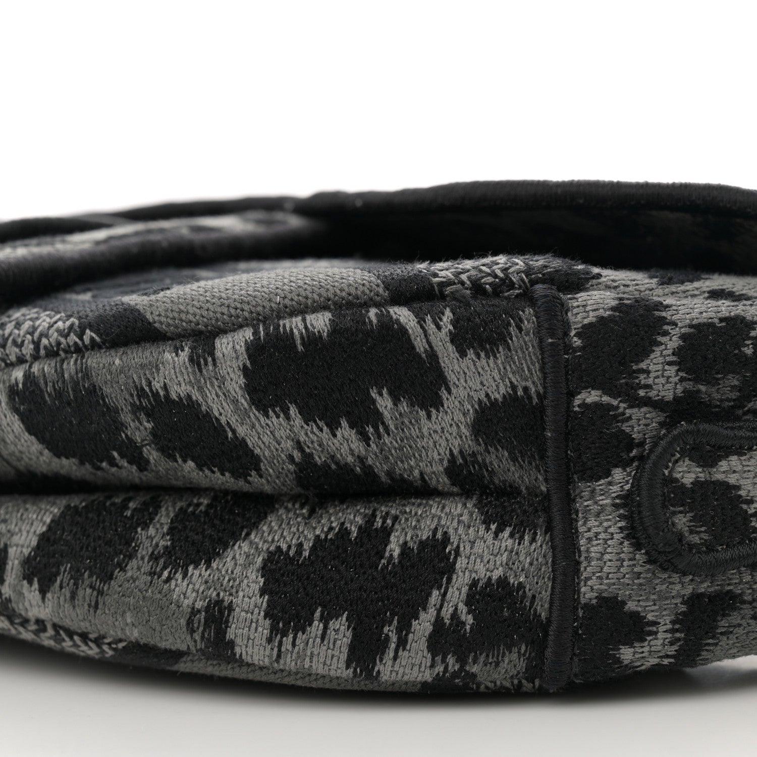 Christian Dior Canvas Mizza Embroidered Saddle Bag Gray 10 of 11