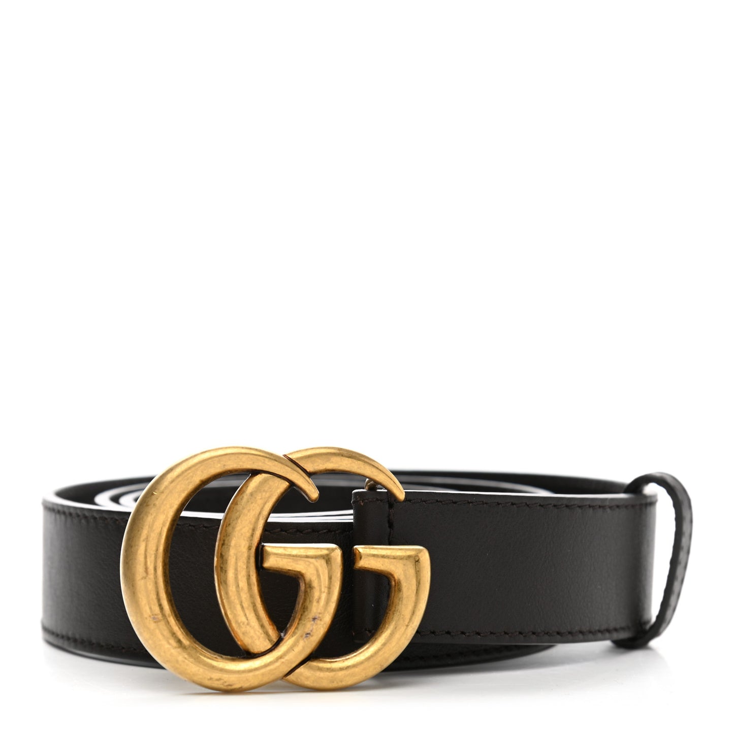 Moon Calfskin Double G 30mm Belt 90 36 Dark Cocoa